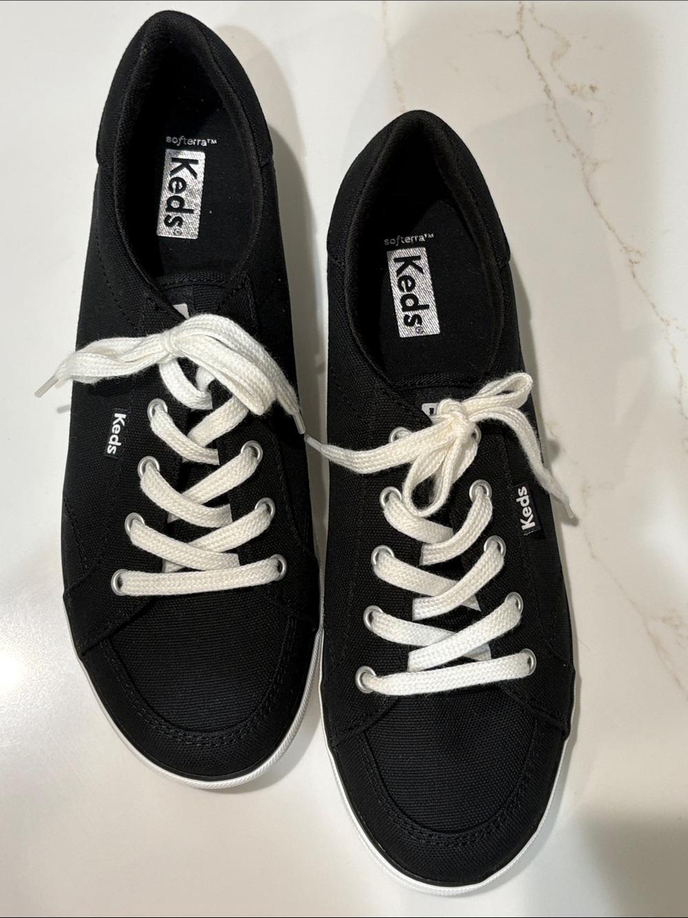 Keds Black Canvas Sneakers with White Laces